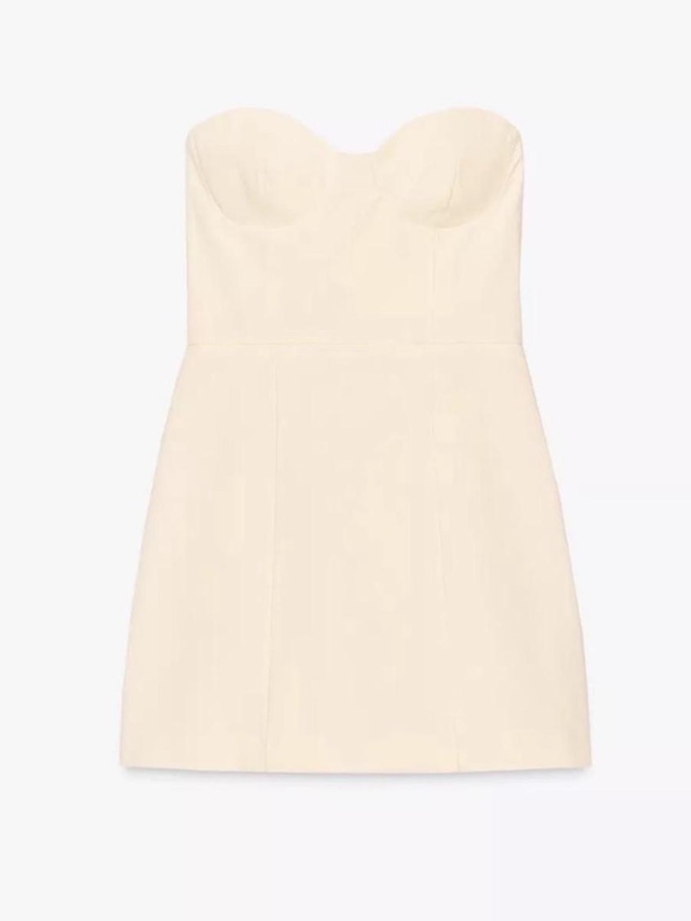 Zara Strapless Cream Mini Dress - Small